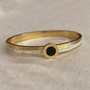 Gold Plated Stainless Steel & Cubic Zirconia Bangle