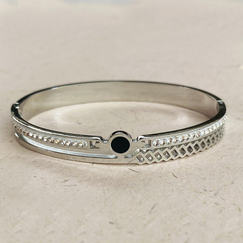 Stainless Steel Cubic Zirconia Bangle
