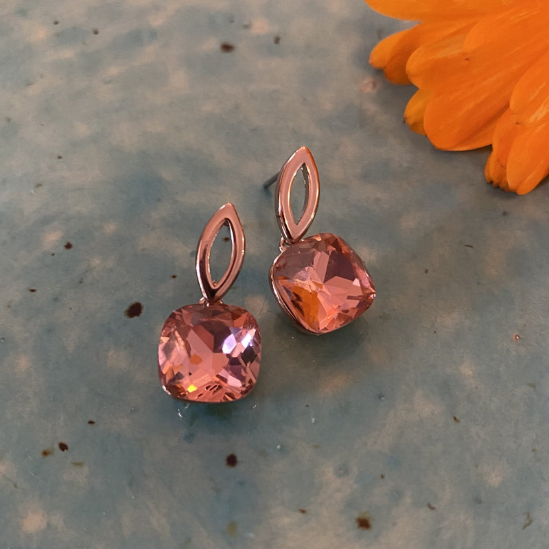 Rose Gold Platinum Plated Coral Earrings