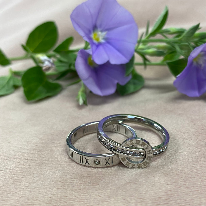 Stainless Steel Silver Set Of Rings