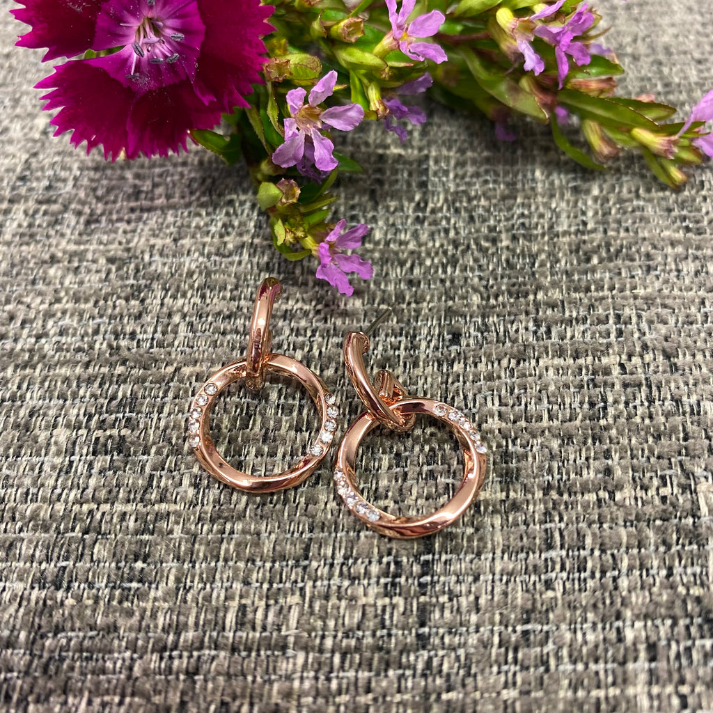 Rose Gold Platinum Plated Small Circle Earrings