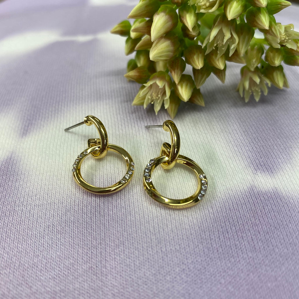 Platinum Plated Gold Circle Earrings