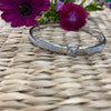 Silver Stainless Steel Cubic Zirconia Bangle