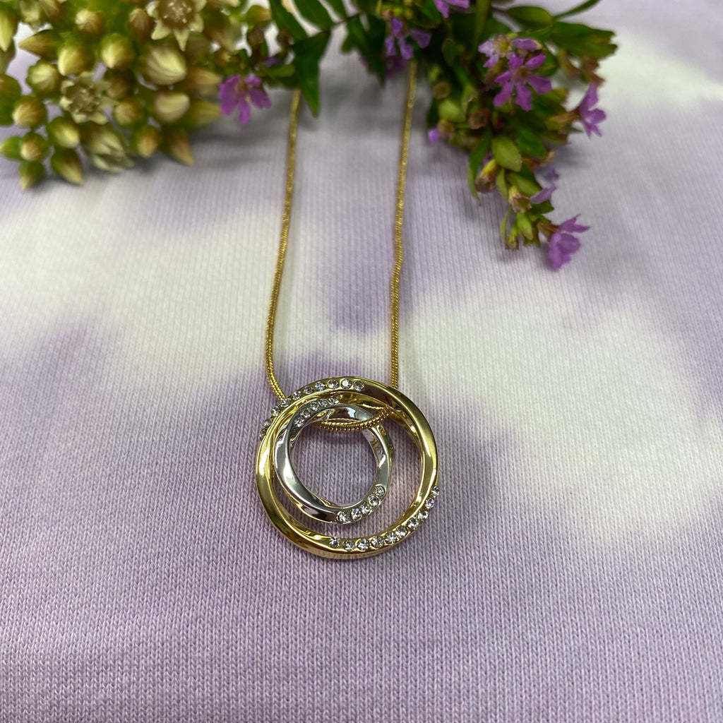 Gold And Silver Circle Necklace