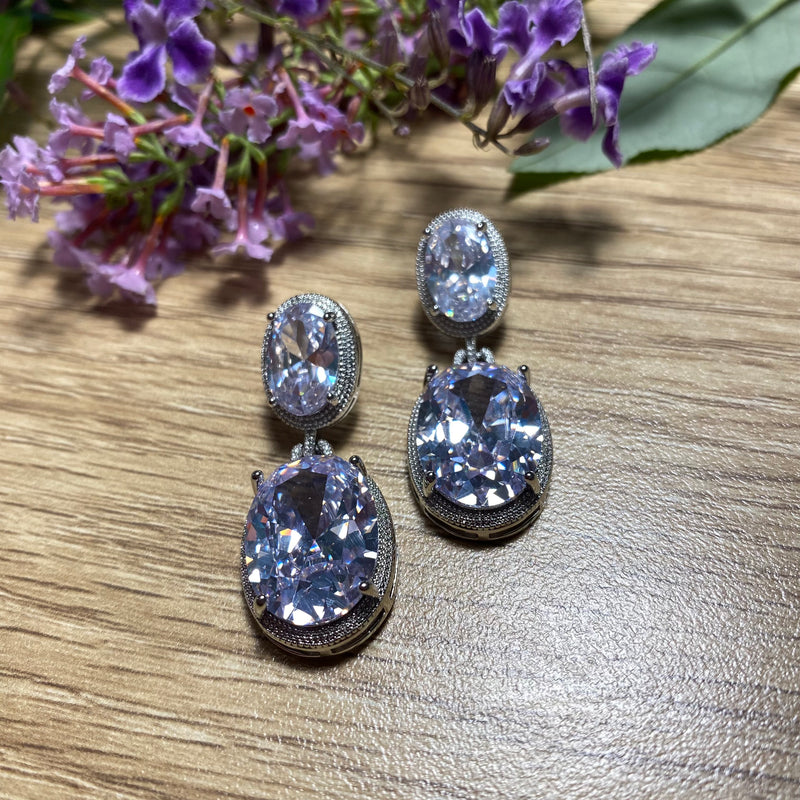 Silver & Cubic Zirconia Feature Earrings