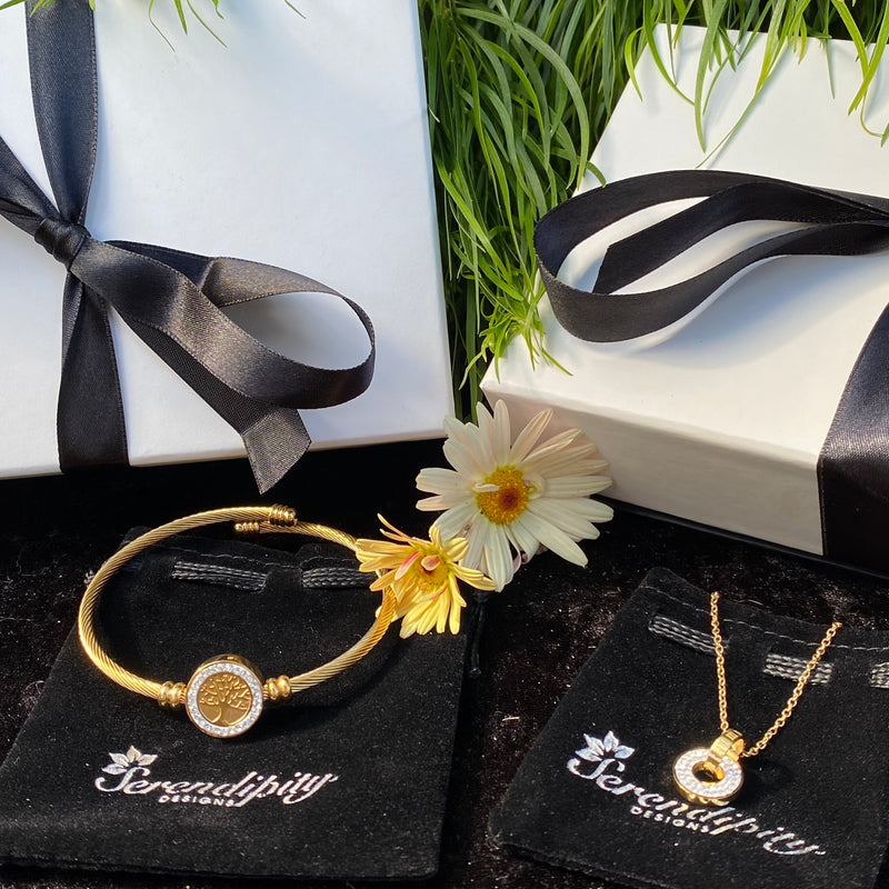 Gold Necklace & Bracelet Set Comes With Gorgeous Box & Gift Voucher