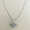Small Platinum Plated Fan Shape Necklace