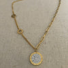 Gold Stainless Steel Chain Necklace with Pendant