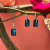 Sterling Silver & Aqua Swarovski Crystal Necklace & Earring Set.