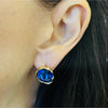 Gold & Brilliant Royal Blue Earrings