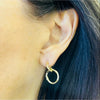 Platinum Plated Gold Circle Earrings