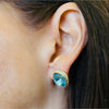Gold Platinum Plated Aqua Earrings