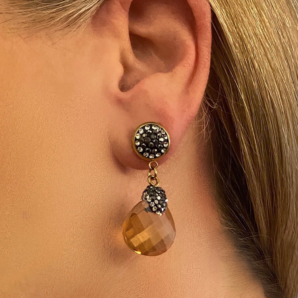 Stainless Steel & Crystal Earrings