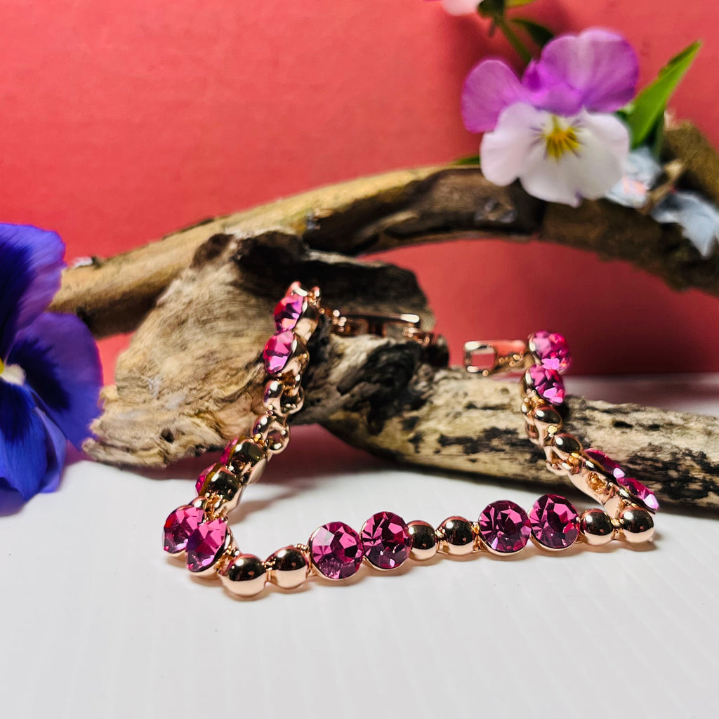 Rose Gold & Bright Pink Bracelet