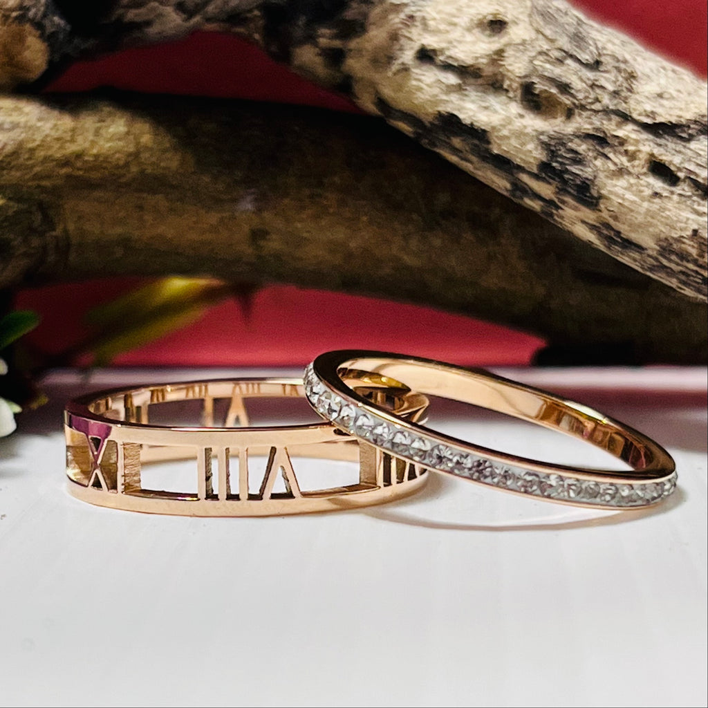 Rose Gold Stainless Steel Set Of rings