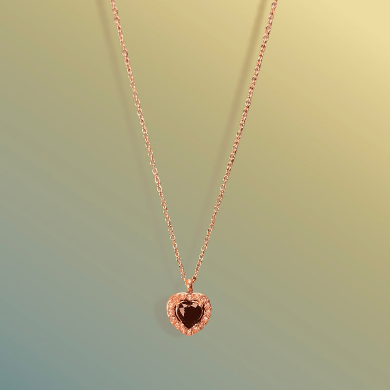 Rose Gold Stainless Steel Heart Necklace