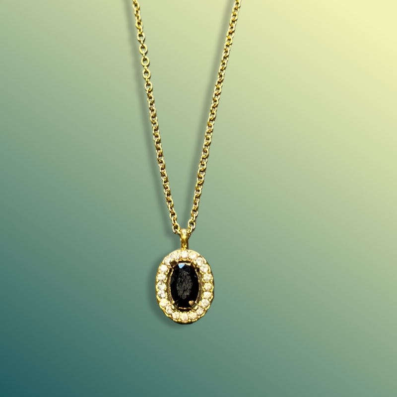 Gold Stainless Steel Crystal Necklace