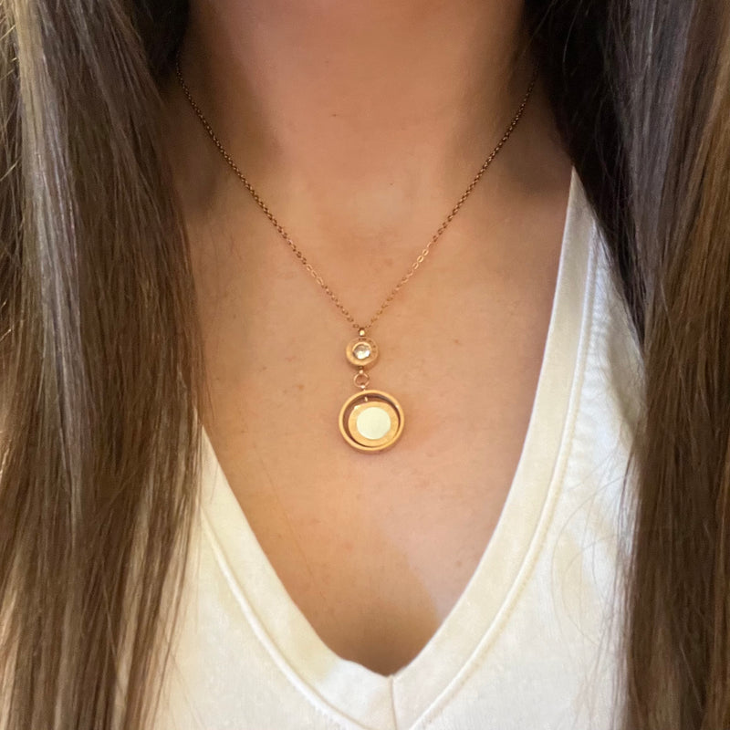Stainless Rose Gold Double Sided Necklace