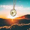 Stainless Steel Gold Sun & Moon Necklace