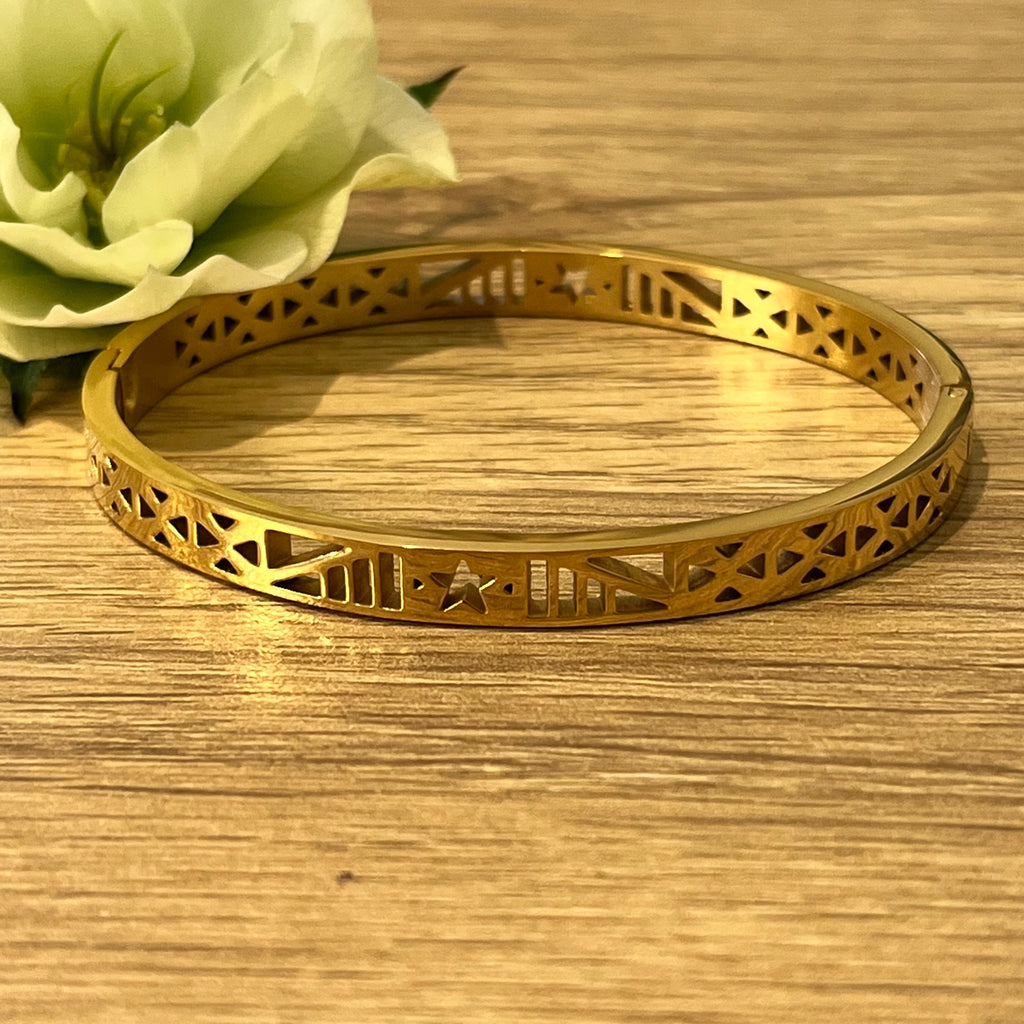 Gold Stainless Steel Star Design Bracelet