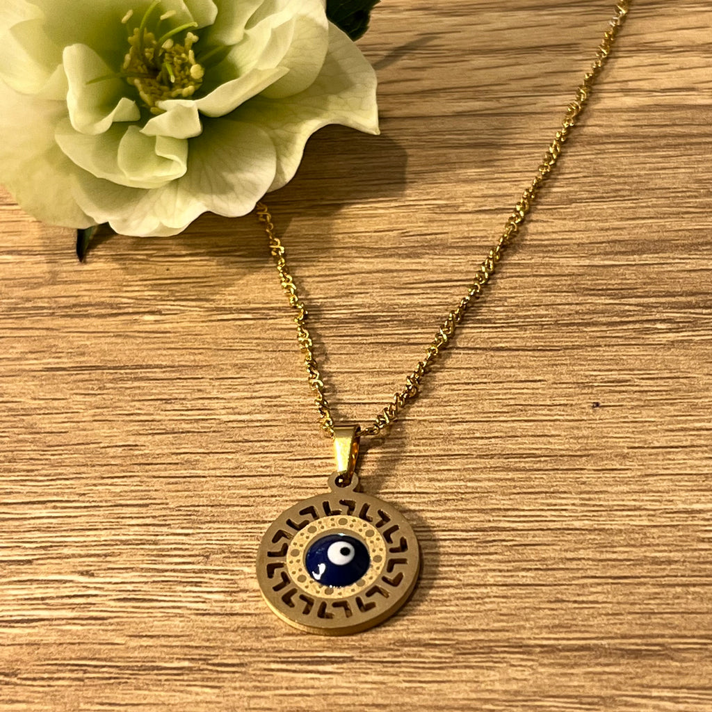 Gold Stainless Steel Circle Necklace