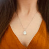 Silver Square Shaped Clear Crystal Necklace