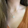 Silver Fan Shape Necklace