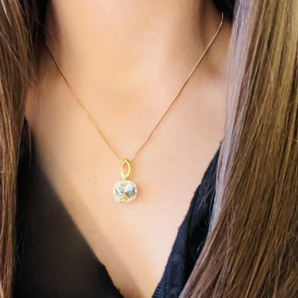 Gold cubic zirconia online necklace
