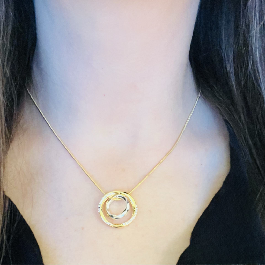 Gold And Silver Circle Necklace