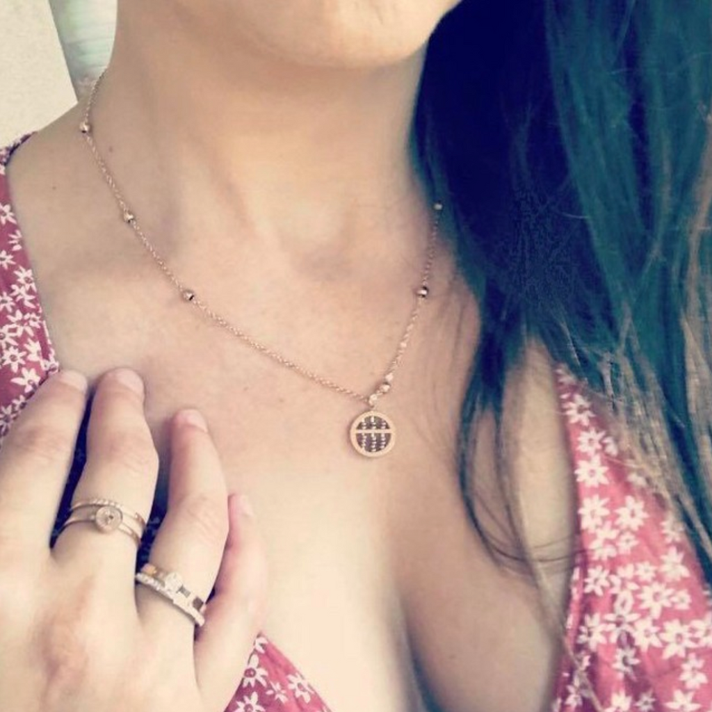 Rose Gold Plated Coin & Crystal Ring
