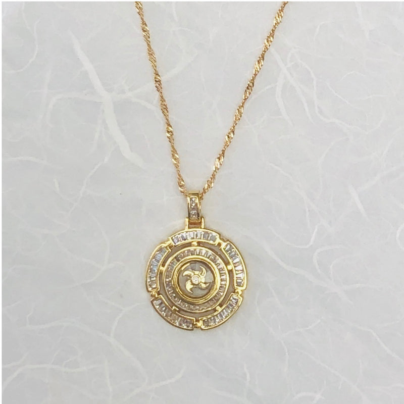 Cubic Zirconia Gold Plated Pendant