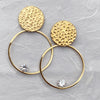 Cubic Zirconia Gold Plated Stainless Steel Hoop Earrings