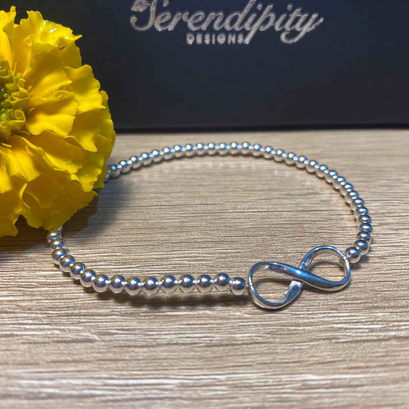 Sterling Silver Ball & Infinity Bracelet