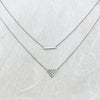 Stainless Steel Layered Bar and Arrow Necklace